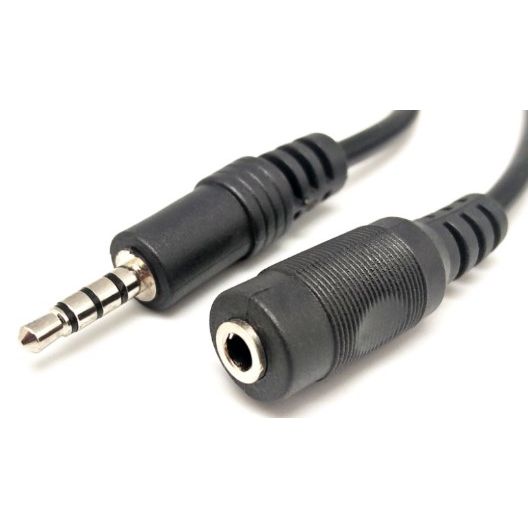 Conexion Jack 3.5mm 4 polos Macho // Hembra 2mts